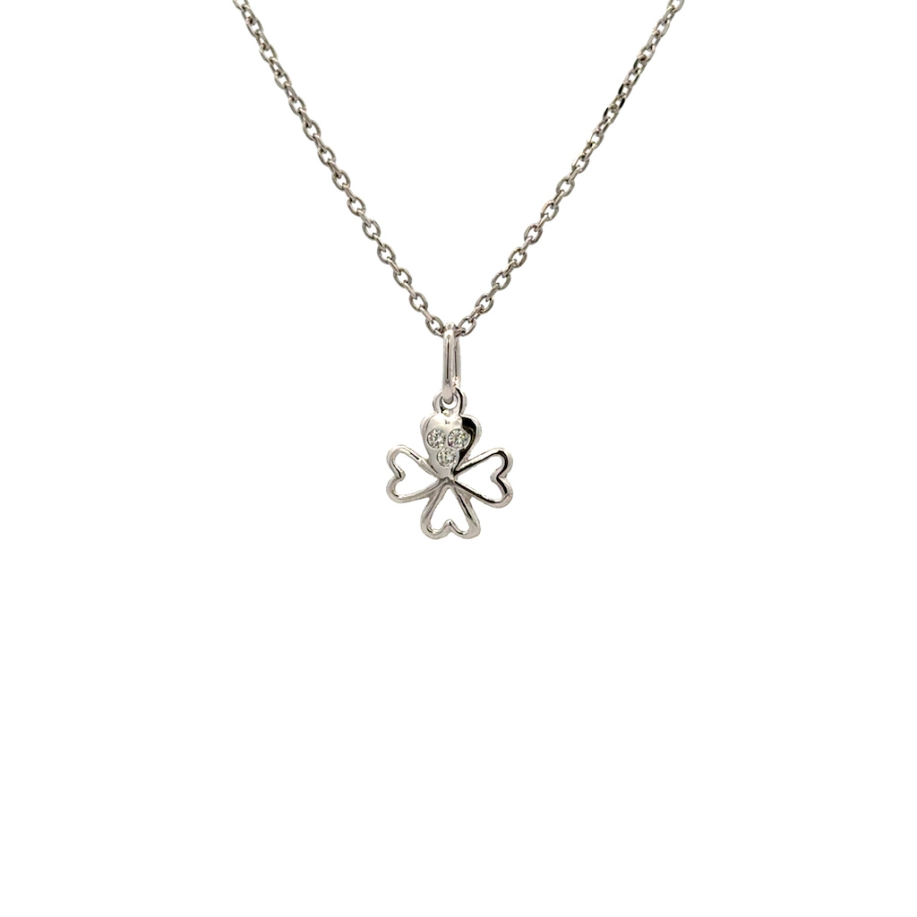 Bílé zlato přívěsek ČTYŘLÍSTEK malý